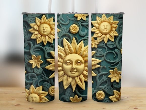 20 Oz Tumbler Sun Moon Stars Celestial