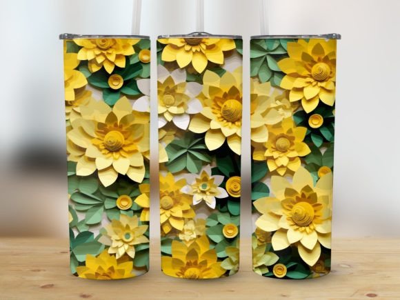 20oz Skinny Tumbler Wrap Flower Design