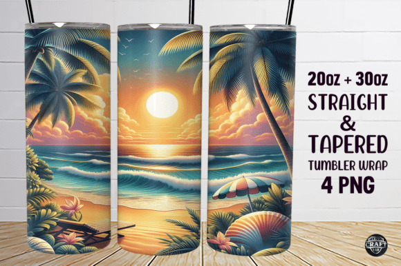 Beach Tumbler Wrap Design