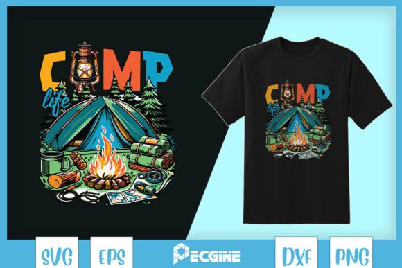 Camp Life with Tent Camping SVG