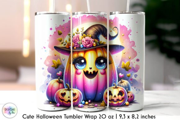Cute Halloween Pumpkin Tumbler Wrap