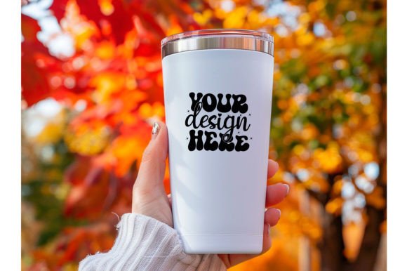 Fall White Tumbler Mockup