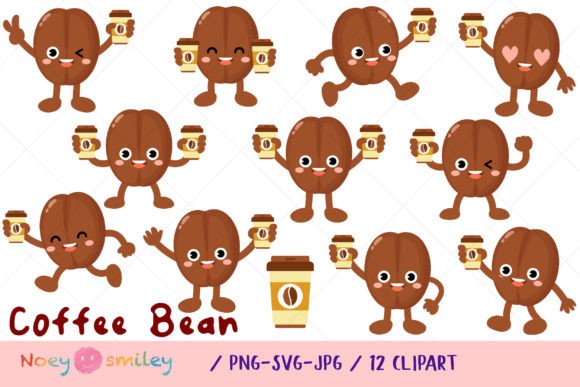 Fun Coffee Bean Holding Coffee Cup