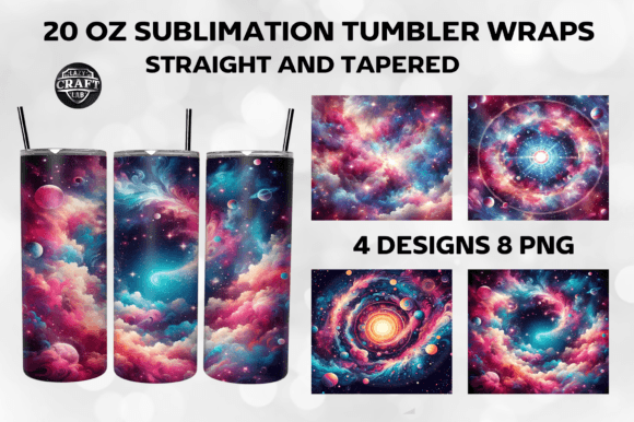 Galaxy Tumbler Wraps 20oz Skinny PNG