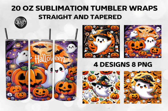 Halloween Cute Ghost Pumpkin Tumbler