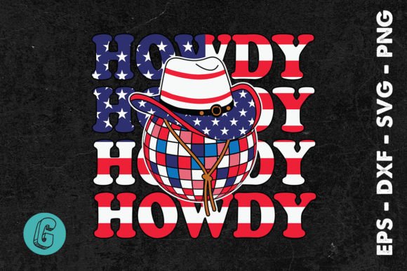 Howdy Cowboy Hat Flag of America SVG
