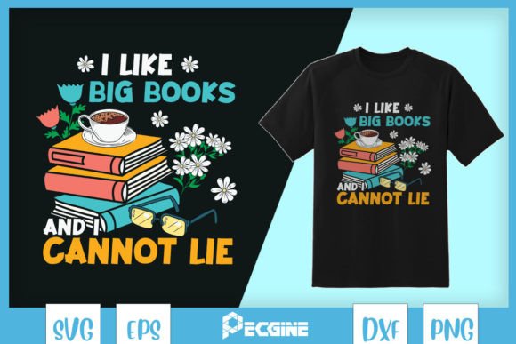 I Like Big Books Funny Book Floral SVG
