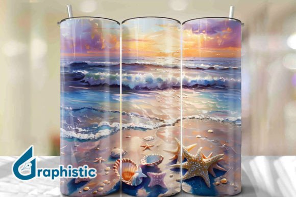 Seashells Sunset Tumbler Wrap 32