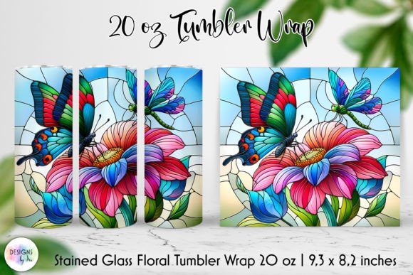 Stained Glass Dragonfly Tumbler Wrap