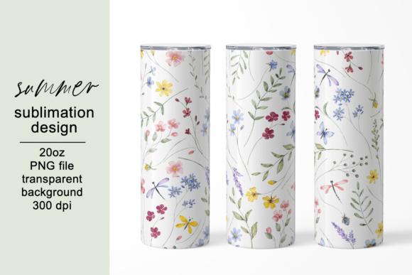Tumbler Sublimation Design Wild Flowers
