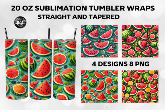 Watermelons Tumbler Wraps Skinny 20oz